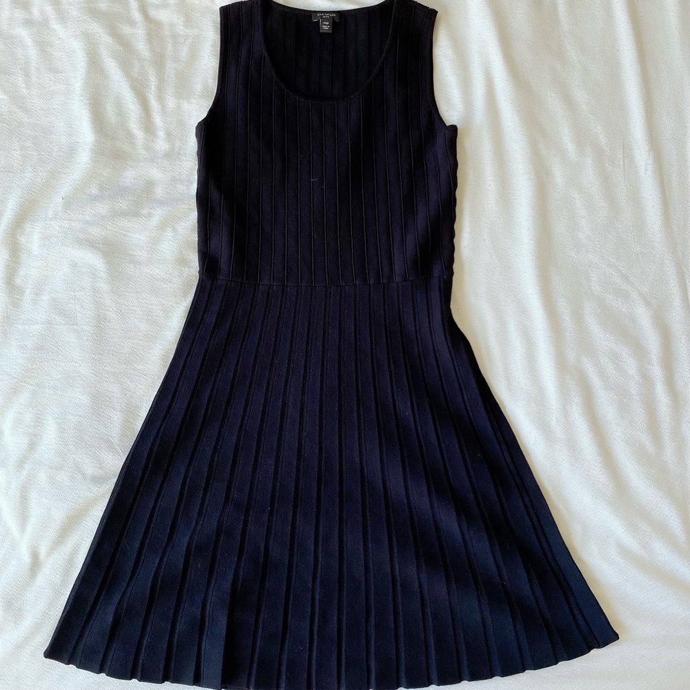 Black thick ribbed Ann taylor dress